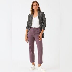 Cosmic Blue Love Maribel High Rise Utility Wideleg Pants Sz 12 Lavender Denim